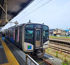 A local train at Ishinomaki station