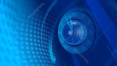 Blue Clock Abstract Background