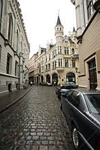 Old Riga street, Latvia.