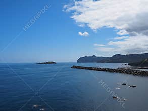 Landscape from the coast over the sea