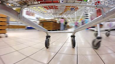 Crazy fast speed of supermarket trolley