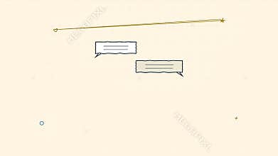 Animated Hand-Drawn Sketch Style Chat Bubbles and Messaging Conversation with Typing Dots on Cream Background