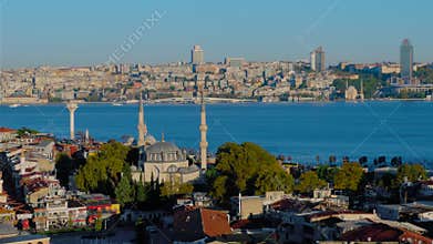 Timelapse: ships moving on the Bosphorus at dawn in Istanbul