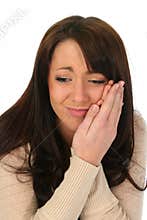 Brunette Woman in Pain