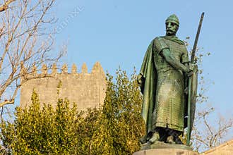 Statue of king Afonso Henriques. Guimaraes. Portugal