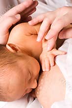 Breastfeeding of newborn baby
