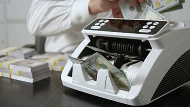 Business man working with cash in office. Businessman counting money. Accountant businessman count dollars money in office. Banker