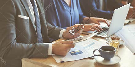 Business Team Meeting Strategy Marketing Cafe Concept