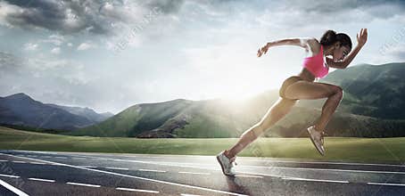 Sport backgrounds. Runner.
