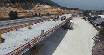 Aerial Footage of a large scale highway construction project