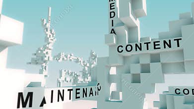 Programming words animated with cubes