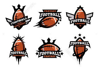 American football set of logos.