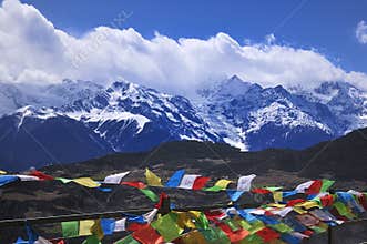 Mountains and prayer flags