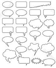 Bubble speech bubbles thought text cartoon set talk cloud message vector comic design dialog empty blank white clouds talking chat