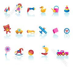Kid Toys Icon Set