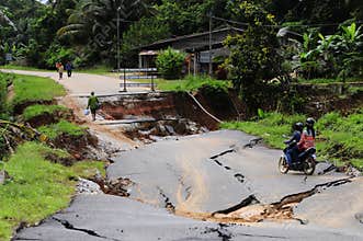 Landslide aftermath flashflood in Kelantan, Malaysia