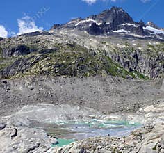 Alpine glacier melt