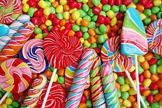 Sweets and sugar candies colorful