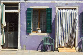 Detail of violet house of Burano