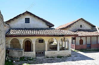 Crimea, Bakhchisaray, cave city Chufut Kale. Karaite kenesas of the 14th and 18th centuries