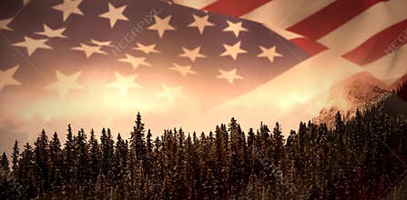 Composite image of close up of the us flag