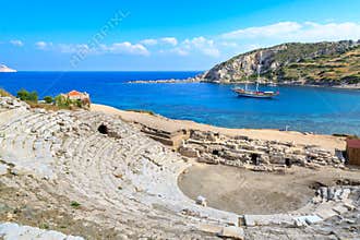 Amphitheater of ancient greek city knidos in Datca