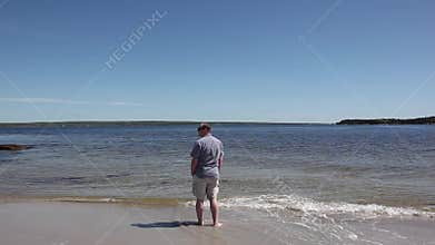 Man alone on beach