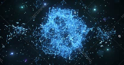 Pulsating Digital Binary Data Networks Abstract Motion Background 4k