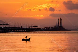 Penang Bridge view during dawn, Malaysia