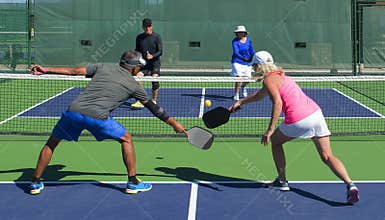 Pickleball - Mixed Doubles Action