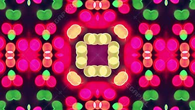 4K Colorful looping kaleidoscope sequence. Abstract motion graphics background.