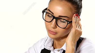 Business woman having stress in the office