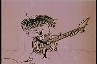 Man playing guitar on tv show