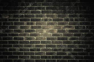 Dark gray brick wall as texture or background. .