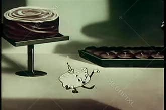 Young cupcake followed by elderly birthday cake