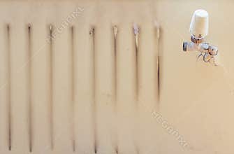 Radiator stains on wall and controller