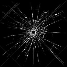 Bullet hole in glass