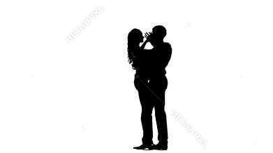 Couple lovers man and woman dancing tango in