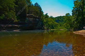Clear Arkansas Ozark Mountain River flows slow and steady