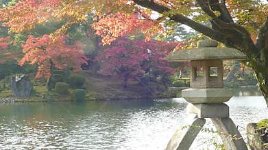 Kasumiga-ike Pond at Kenrokuen Garden in Kanazawa