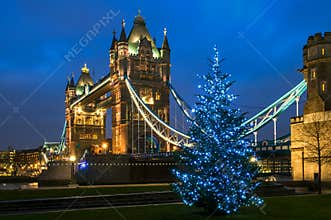 Tower Bridge Christmas in London, England