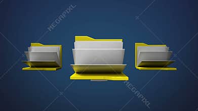 Access Computer file security animation, enter password, and opened folder