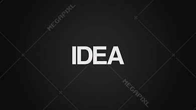 Numerous texts makes bulb light, showing 'IDEA'