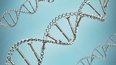 Abstract dna contains stack of bolts and nuts