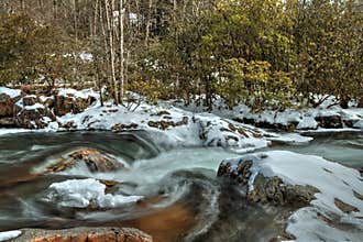 Waters Of Oconaluftee River In The Great Smoky Mountains