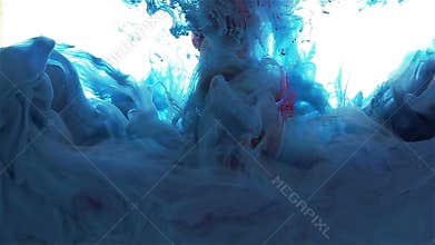 Color ink drop. Color spread. blue and red.