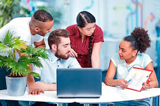 Young creative people at brainstorming