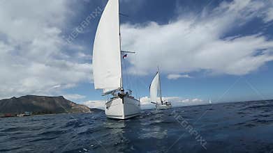 Sailing regatta. Yachting. Luxury yachts. Sport.