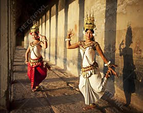 Aspara Culture Traditional Dancers at Angkor Wat Concept