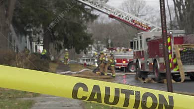 Caution Tape Near a Fire Truck (1 of 3)